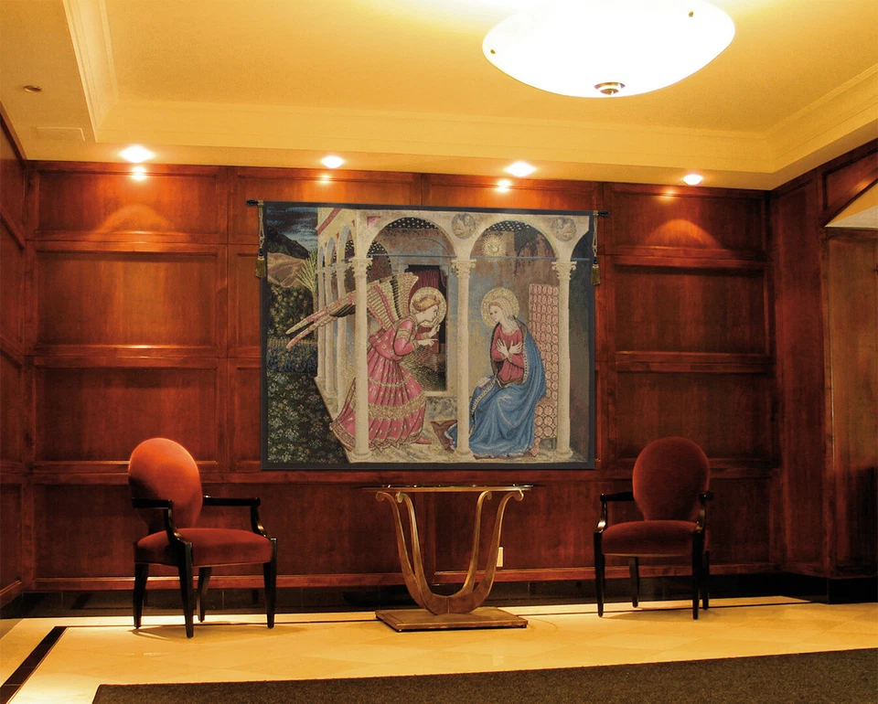 Sacred Annunciation An Italian Tapestry Wallhanging 40x53, 18x24 in New - Image 2 of 4