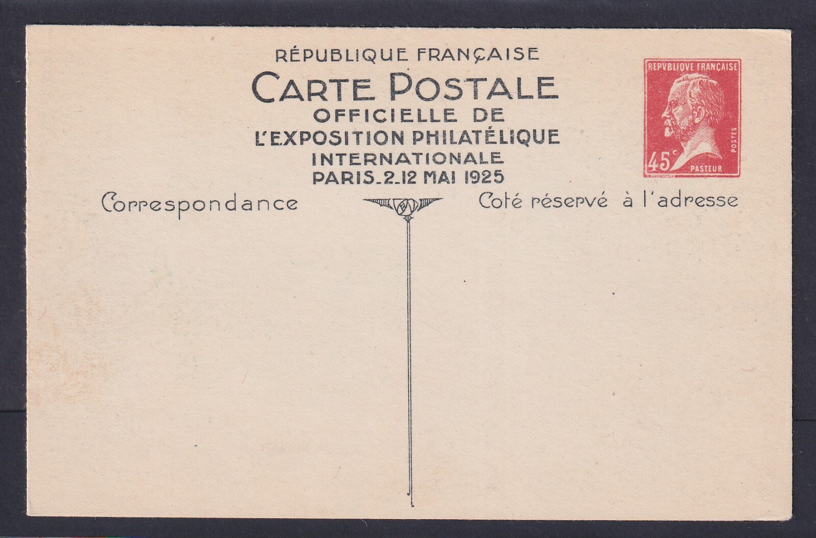 France, Yvert 174-CP1, mint Paris Philatelic Exhibition postal card