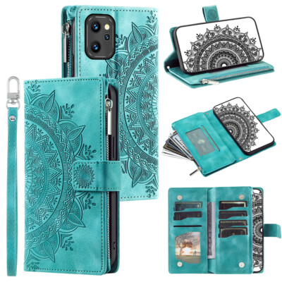 For Umidigi Power 7 Max Case Leather Zipper Card Slots Flip Wallet Pocket Cover