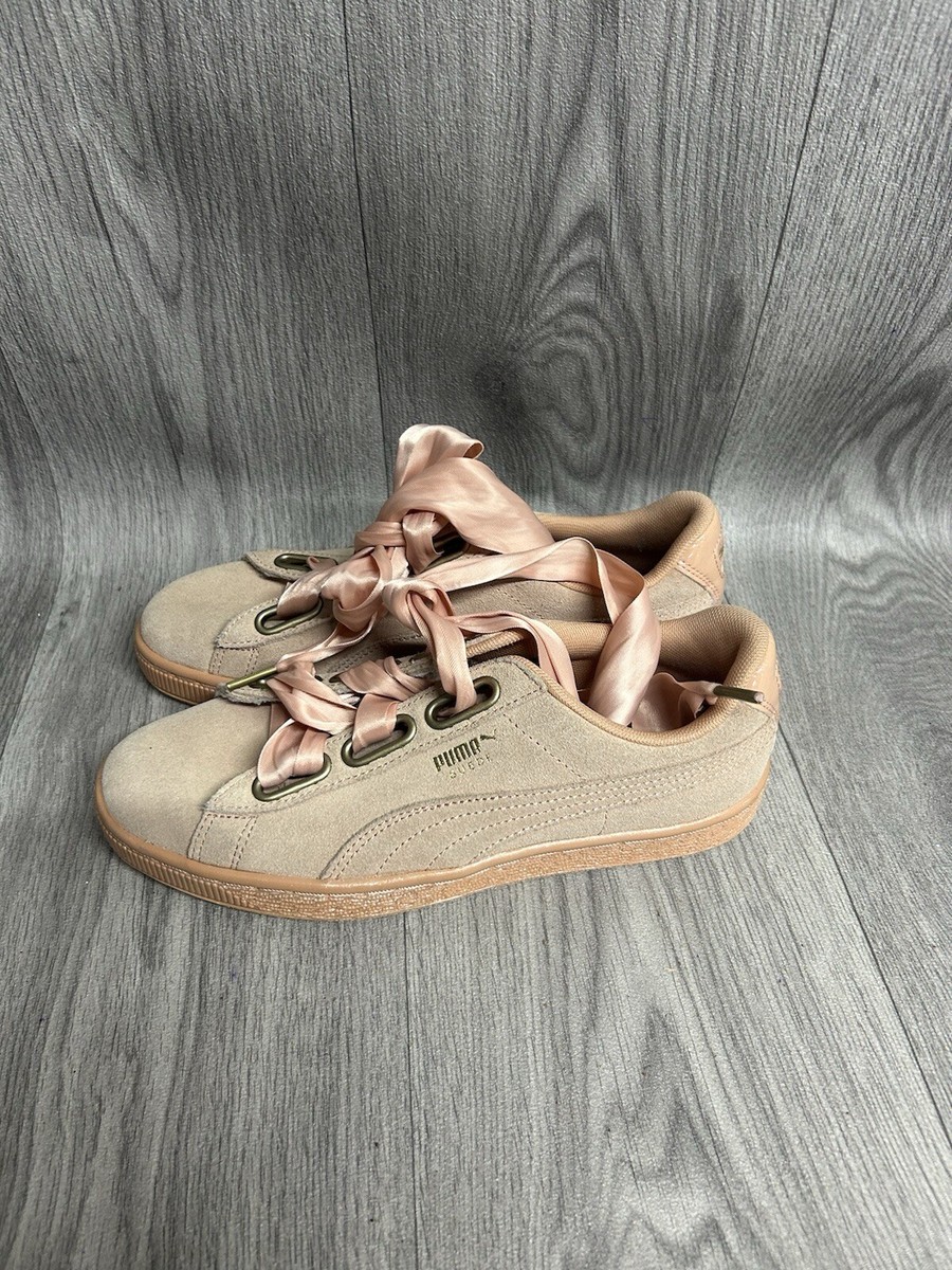 Women’s Puma Basket Pink Suede Trainers UK Size Used