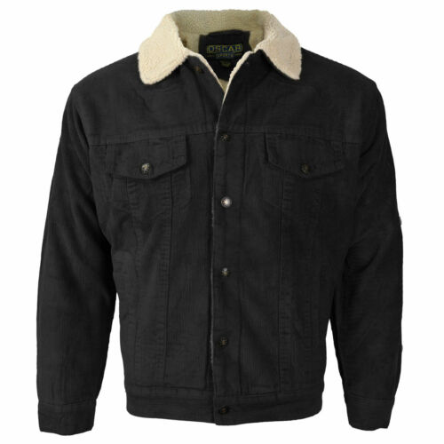 Men's Premium Classic Button Up Fur Lined Corduroy Sherpa Trucker Jacket - Picture 2 of 12