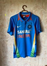 Nike Dri Fit Sahara India Cricket Jersey Mens sz XS National Team Blue Polo
