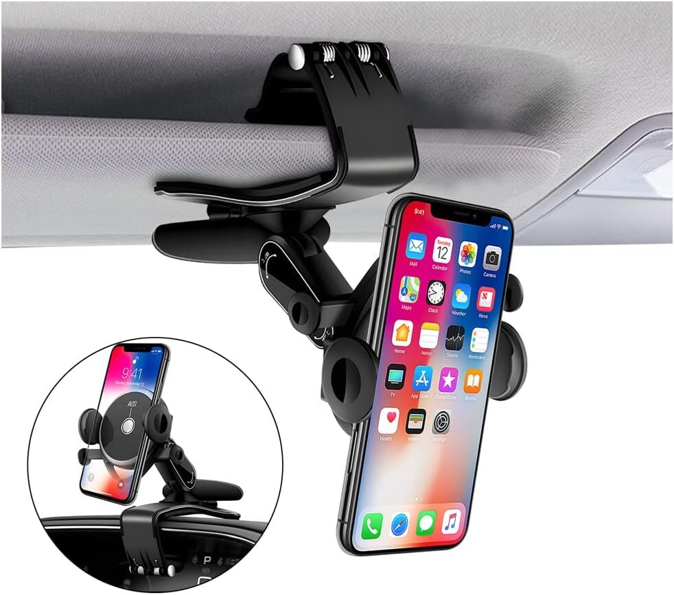 Car Phone Holder Mount Clip On Auto Dashboard Cell Phone Stand with Parking