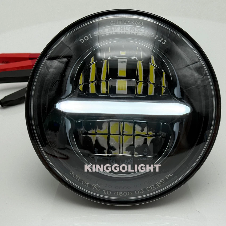 For Indian Scout Bobber 2017-2021 5.75" LED Headlight Halo DRL Hi/Low Beam lamp - Image 3 of 4