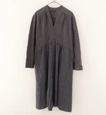 Pas de Calais Cotton Striped V-neck Shirt Long Dress good condition