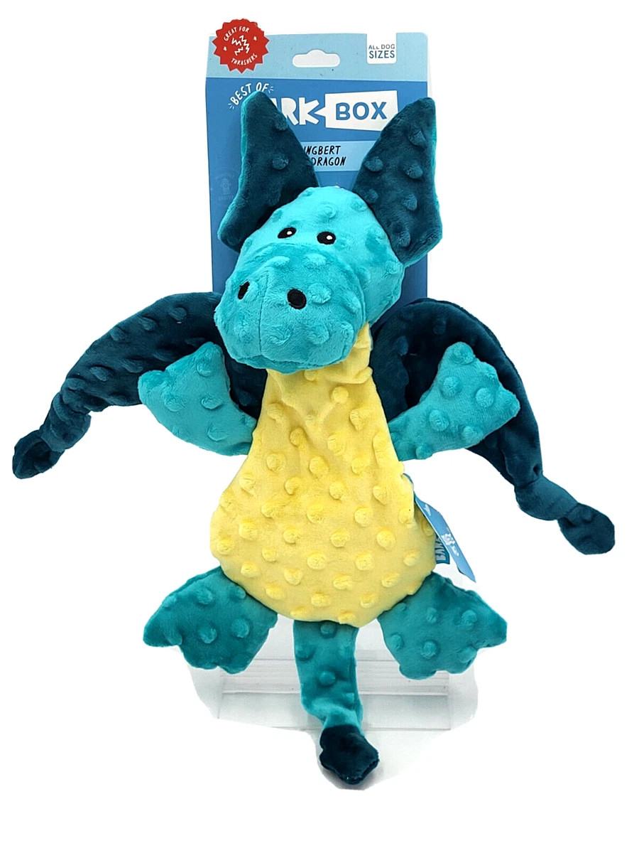 Bark Box Dingbert The Dragon Plush Squeaky Toss Tug Shake Dog Toy
