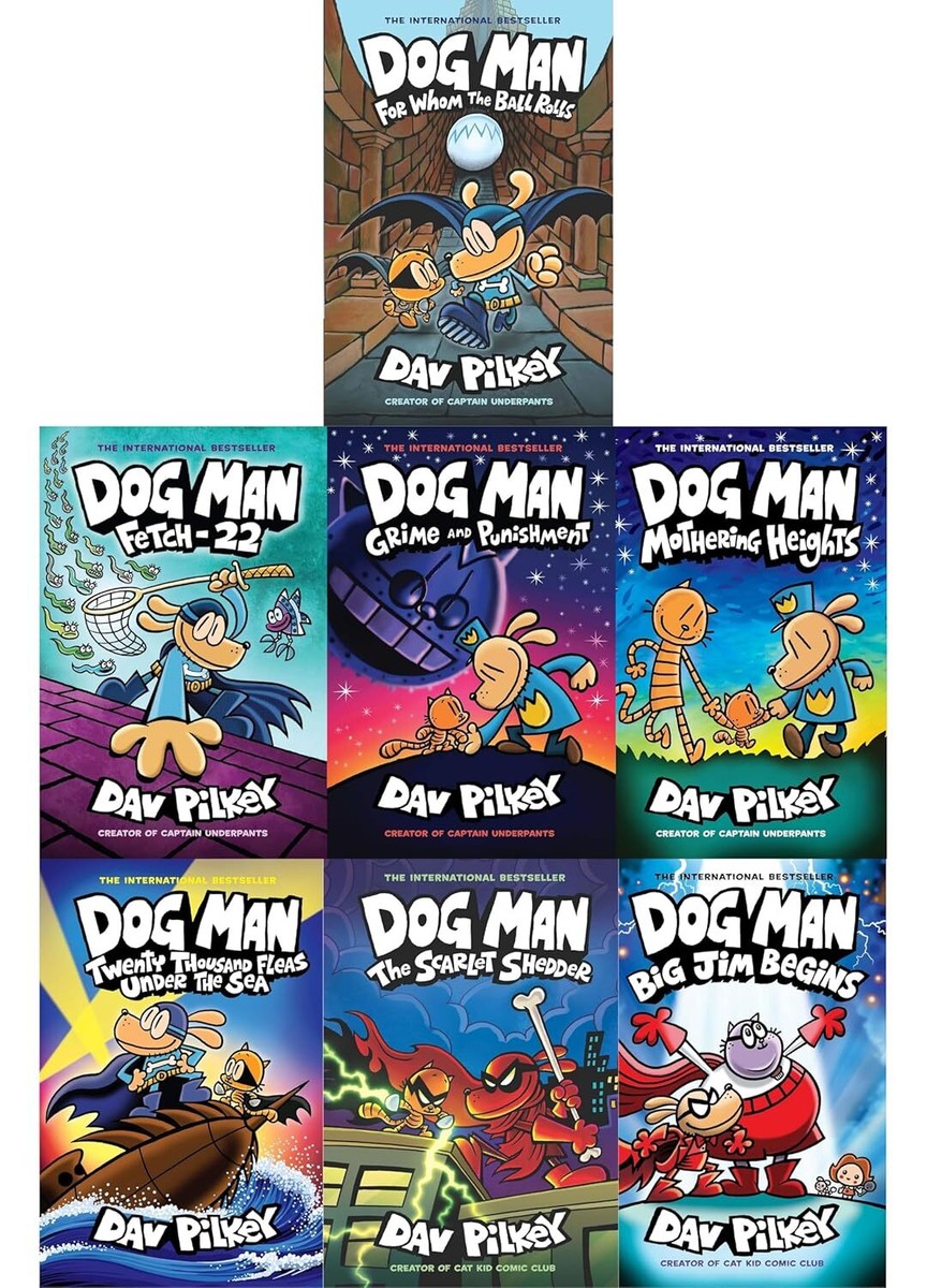 Dog Man 7 Books Collection set Dog Man #7 - Dog Man #13 by Dav