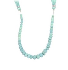 45cts Blue Opal - Graduated Faceted Rondelles (4 3-10x7mm) 16cm Strand