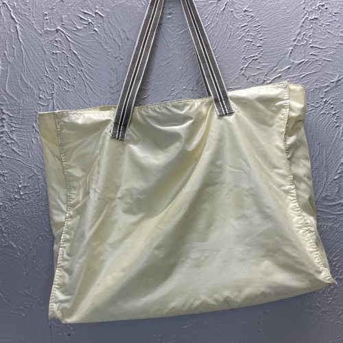 Ralfeaux Nylon Tote Shopping Travel Bag Beige Cream Embroidered Sail Boat Vtg - Picture 3 of 5