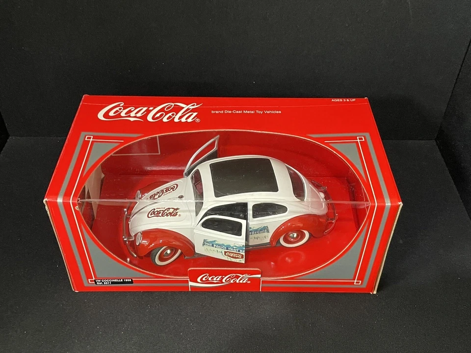 Solido 9511 Coca-Cola White/Red 1958 VW Coccinelle Beetle 1:18 Die-Cast Car - Image 2 of 4