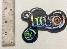 VTG DSG Brand Imports Vending Sticker 2006 Silver LOCO Green Red Eyes Eyeballs