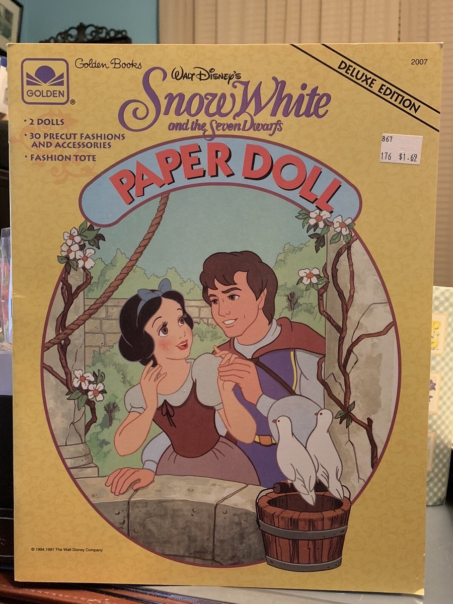 Walt Disney FILM FESTIVAL '91 盾 【非売品】 Vintage Disney Paper Dolls Uncut Golden Book Snow White 1991