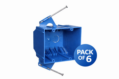 Carlon 2 gang electrical box nail on pack of 6 new work construction boxes.