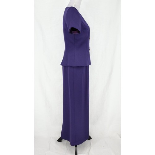 Alex Evenings Skirt Suit Petites 8P Blue Satin Rhinestone Formal Wedding Mob Mog - Picture 14 of 22