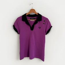 Fred Perry x Amy Winehouse Polo Shirt UK 10 Purple Retro