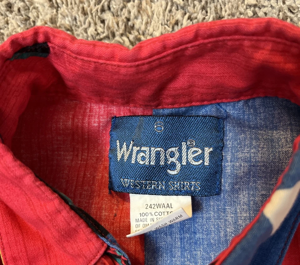 Vtg! WRANGLER Western Shirt AZTEC Southwestern COWBOY-Boy Size 6 - Image 3 of 4