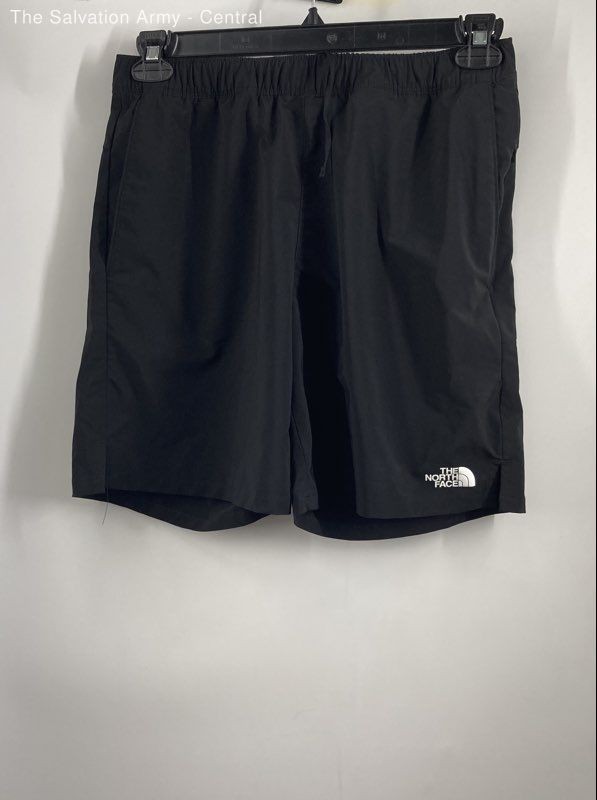 The North Face Mens Black Flat Front Elastic Waist Hiking Shorts Size Medium