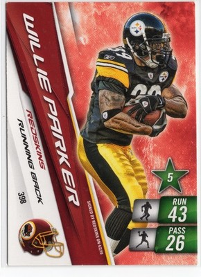 2010 Panini Adrenalyn XL -Willie Parker #398 Redskins/Steelers B4