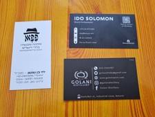 Various alcohol related business cards from Israel