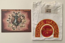 1974 George Harrison Ravi Shankar Ticket Stub, Program, & Tshirt XL Ft. Worth TX