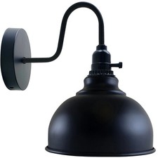 Image of Vintage Industrial Ceiling Pendant Wall Light Metal Shade Black Hanging Lamp E27