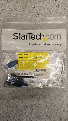 StarTech 1 Port USB to RS232 DB9 Serial Adapter Cable ICUSB232V2 - M/m