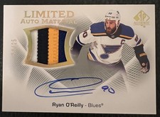 2021-22 SP Authentic Limited Auto Material Auto Patch Ryan O'Reilly /25 #LAM-RO