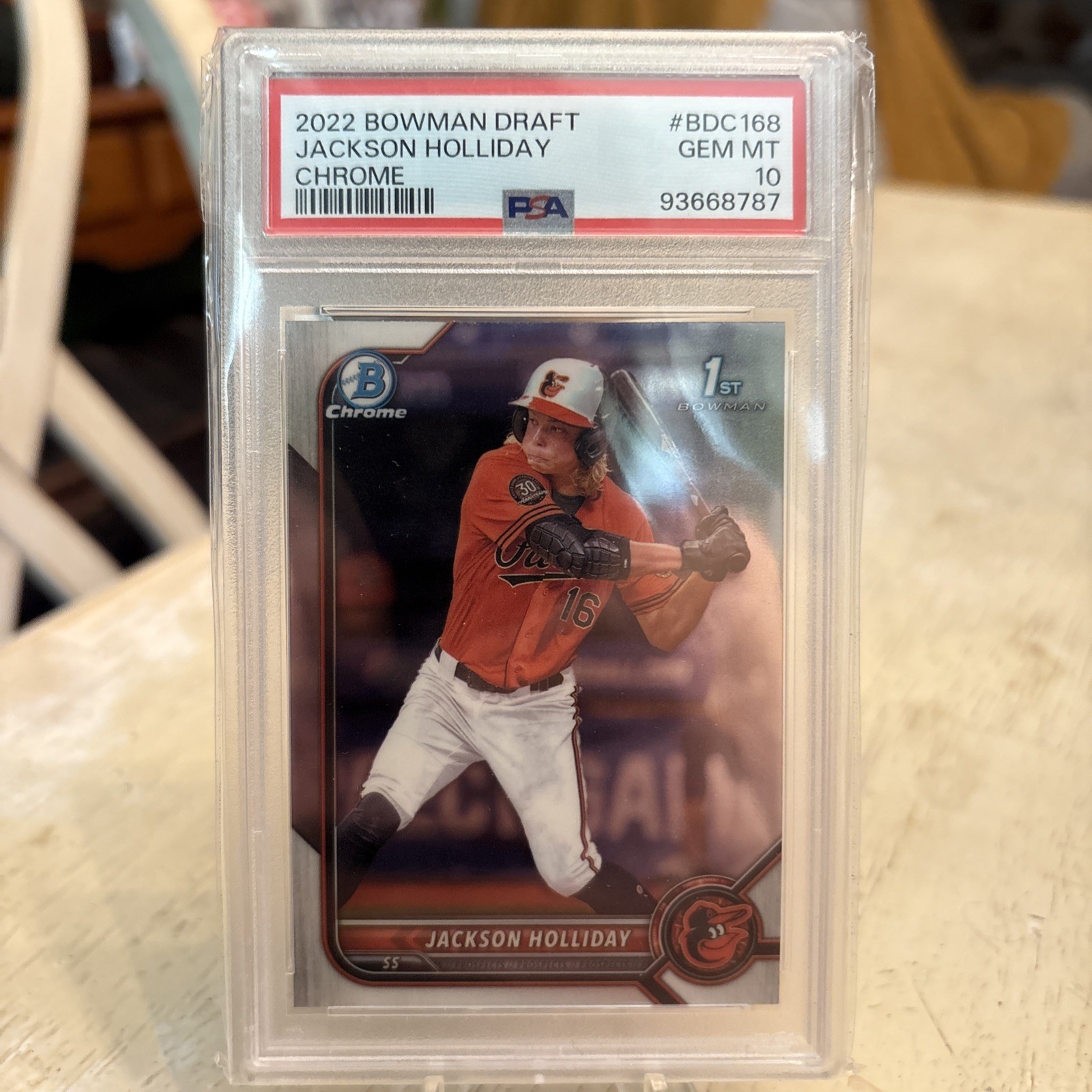 2022 Bowman Draft Jackson Holliday 1st Chrome PSA 10 GEM MINT BDC168 Orioles