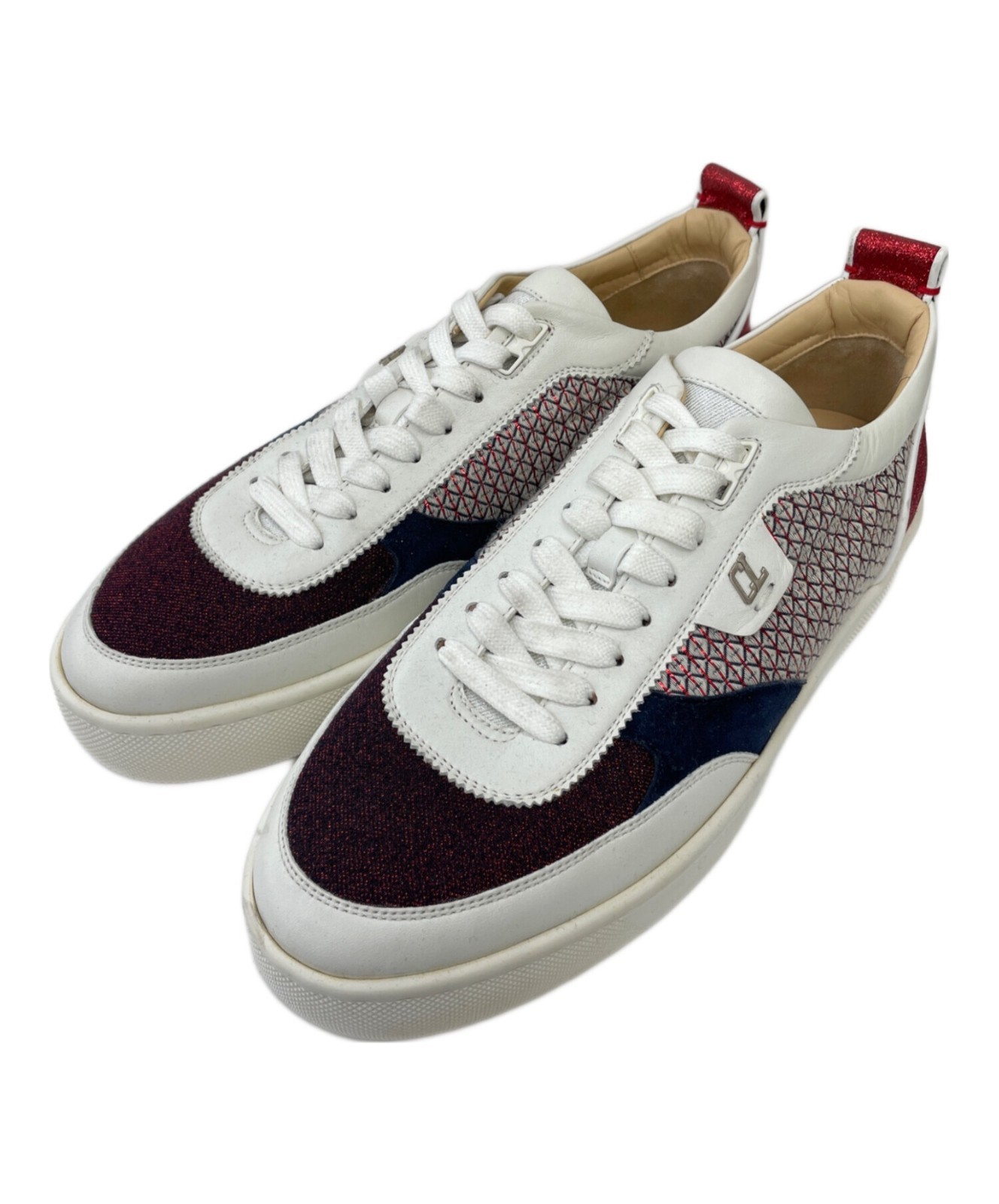 APL Christian Louboutin Happyrui Flat Glit Sneakers Rosso Bianco EU42.5 US9.5 Uomo