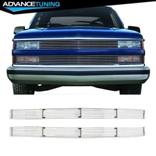 For 94-98 Chevrolet C1500 C2500 C3500 K1500 K2500 Polished Silver Front Grille