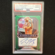 2021 PRIZM WNBA Diana Taurasi Green Signatures SG-DTS PSA 10