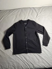 Bylt Adventure Fleece Cardigan Sweater Mens Size Medium Black Snap Front NEW