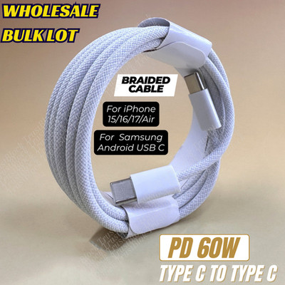 Wholesale For iPhone Air 17 16 15 Type USB C To USB C Fast Charger 60W Cable Lot