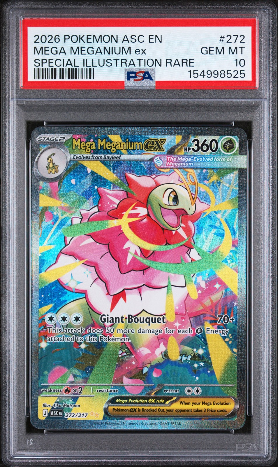 2026 POKEMON ASC EN-ASCENDED HEROES #272 MEGA MEGANIUM EX PSA 10