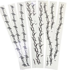 Barbed Wire Temporary Tattoo, Large Barb Tattoo Costume Large, Black 