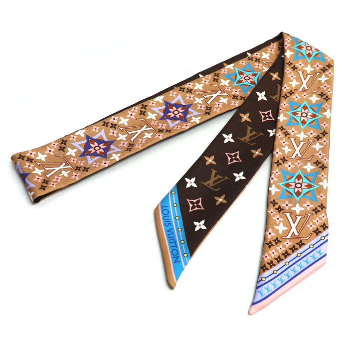 LOUIS VUITTON Bando BB Scarf Brown Multicolor Floral Print M77682