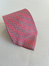 Brooks Brothers Mens Silk Neck Tie Pink Chain Link Print 59L 3.5W Made in USA