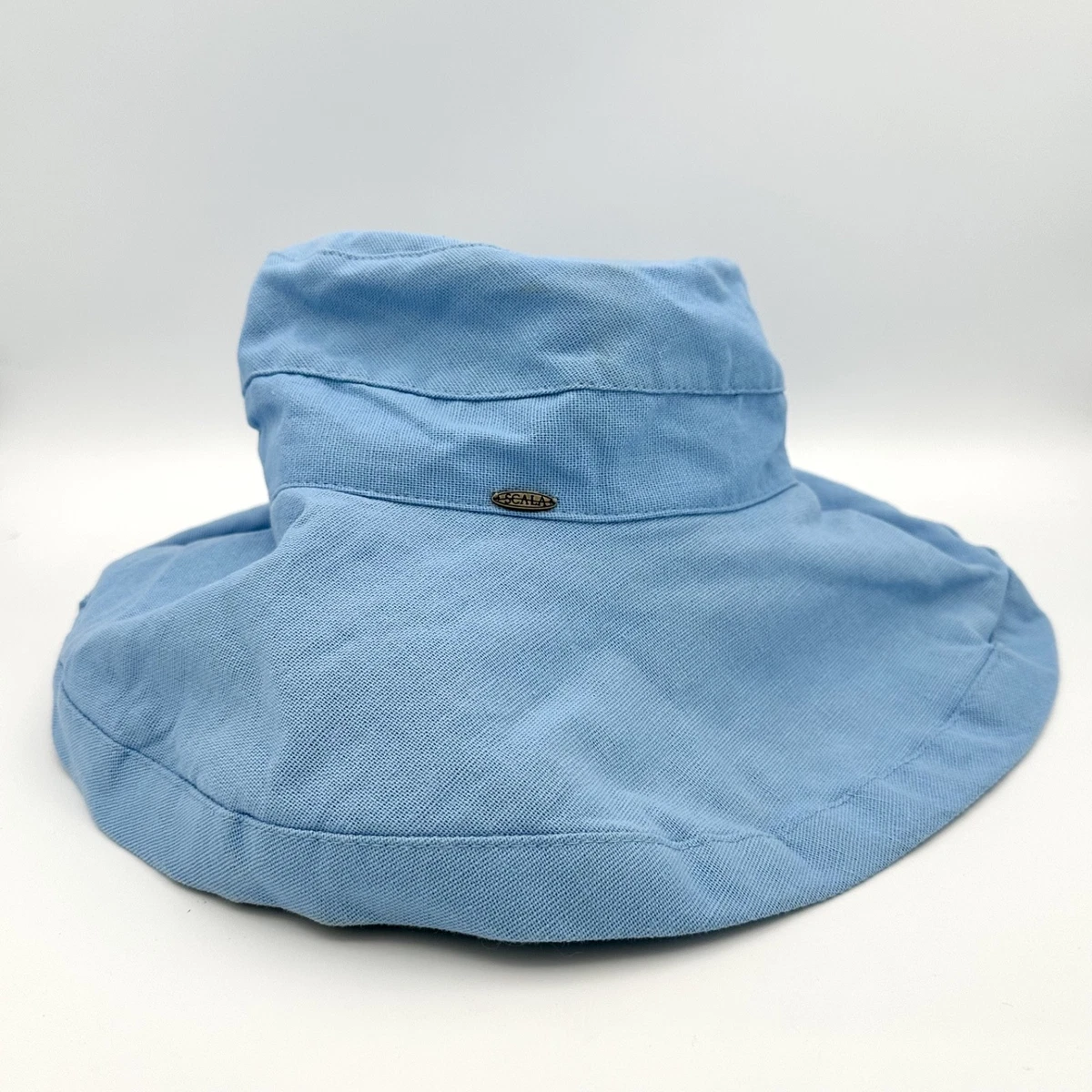 SCALA Collection Women\'s Packable Wide Brim Sun Hat Coastal Chic Beach Boho Blue Scala Blue Hats for Women for sale | eBay main image 2