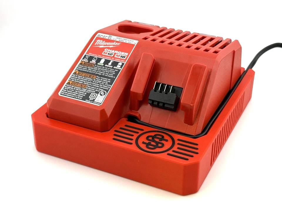 Base magnética para cargador de batería Milwaukee compatible con 48-59-1812 M12 M18 rojo Foto 4 de 4