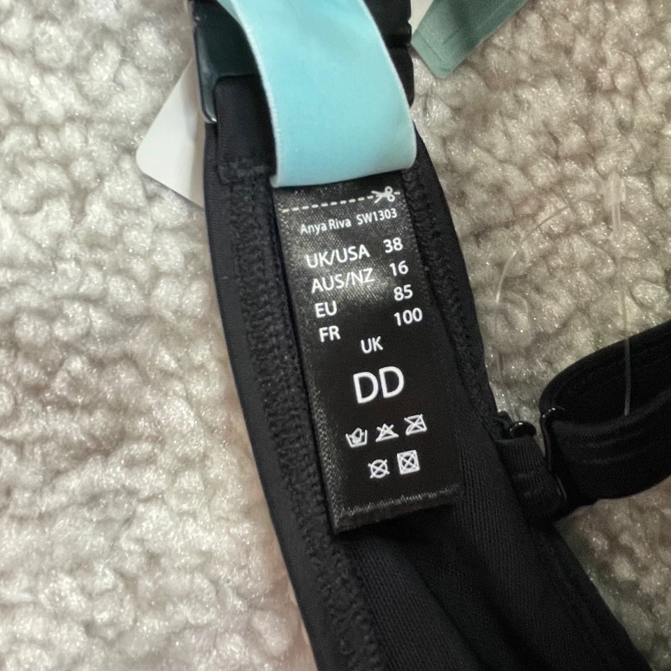 Panache Anya Riva Twist Bandeau 比基尼游泳上衣黑色女式 38 DD — 第 4/4 张图片