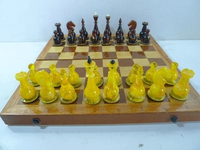 jeu d’échecs ambroid Kaliningrad chess set 95 mm avec echiquier coffret - Bild 1 von 4