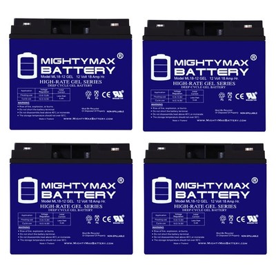 Mighty Max 12V 18AH GEL Battery for Matco Tools MJS3500 Jump Starter - 4 Pack