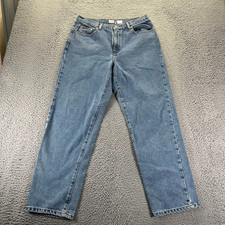 Vintage Calvin Klein Jeans Womens 14 Blue Denim Cotton Straight Leg Workwear