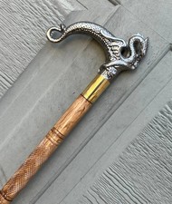 Dragon handle antique walking stick for men women cane handmade nautical gift Y4