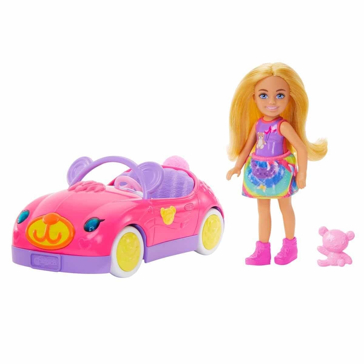Barbie Chelsea Doll Teddy Bear Convertible Car Playset Toy f