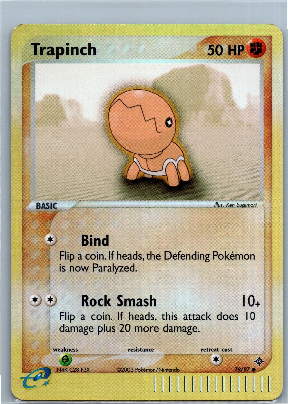 Pokemon Card - Trapinch Dragon 79/97 Common Reverse Holo