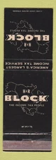 Matchbook Cover - H&R Block Income Tax WEAR