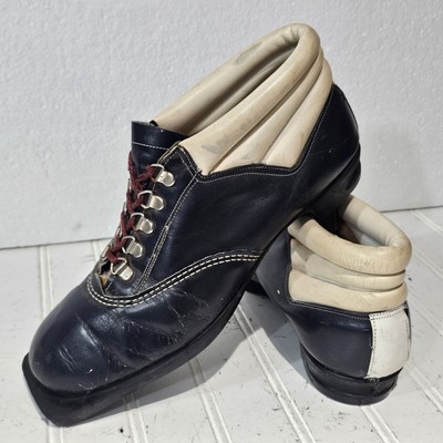 Vtg Retro Leather Cross Country Ski Shoes Boots Sz 9.5 Nordic Norm Desma Prozess