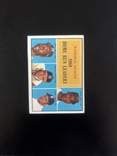 1961 Topps - League Leaders Hank Aaron, Ernie Banks, Eddie Mathews #43