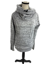 Zella Womens Size M Pullover Hoodie Gray Cowl Neck Long Sleeve Athleisure